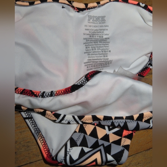 PINK Victoria's Secret sexy abstract geometric skimpy Cheeky bikini push up XS - Picture 9 of 9